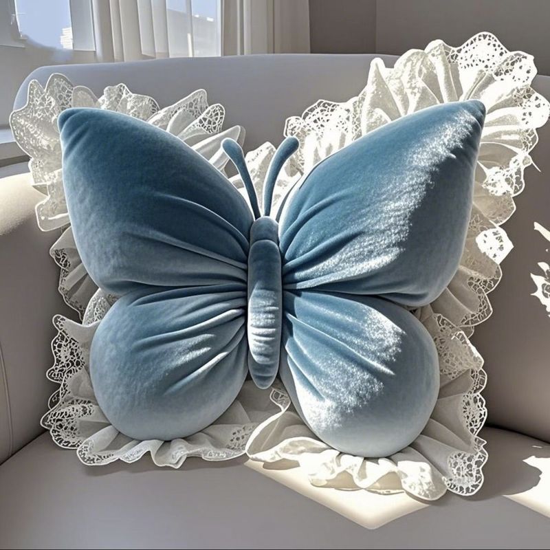Almohada de peluche de mariposa para decoración del hogar_voghion.com