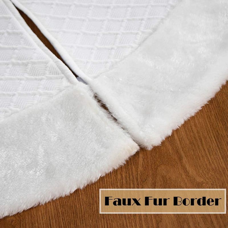 Cross-Border New Product Decorations Tree Skirt White Apron Christmas Home Gifts Wholesale_voghion.com