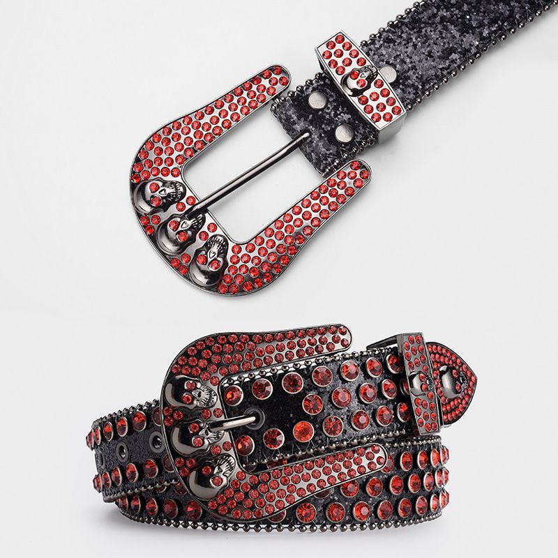 VOOTHOST Punk Kalnų krištolinis diržas Vakarų kaubojų deimantų Bling diržas Vyriškas Y2K Crystal Dygliuotas Cinto De Strass džinsams VB080_voghion.com