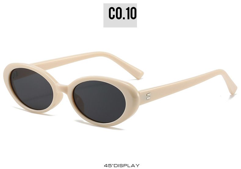 Occhiali da sole retrò ovali con montatura piccola, stile vintage alla moda, occhiali da sole unisex alla moda, leggeri, protezione UV, occhiali da sole rotondi piccoli classici._voghion.com