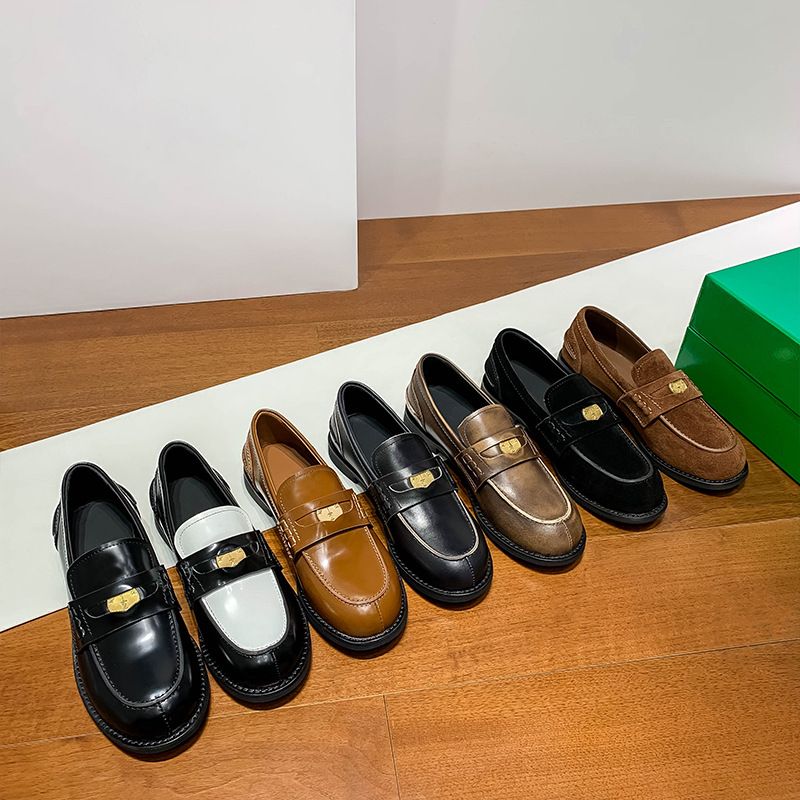 Scarpe da donna Gold Coin Le Fu, nuove e autentiche, stile britannico, in pelle, con un solo passo e un solo piede, 2025_voghion.com