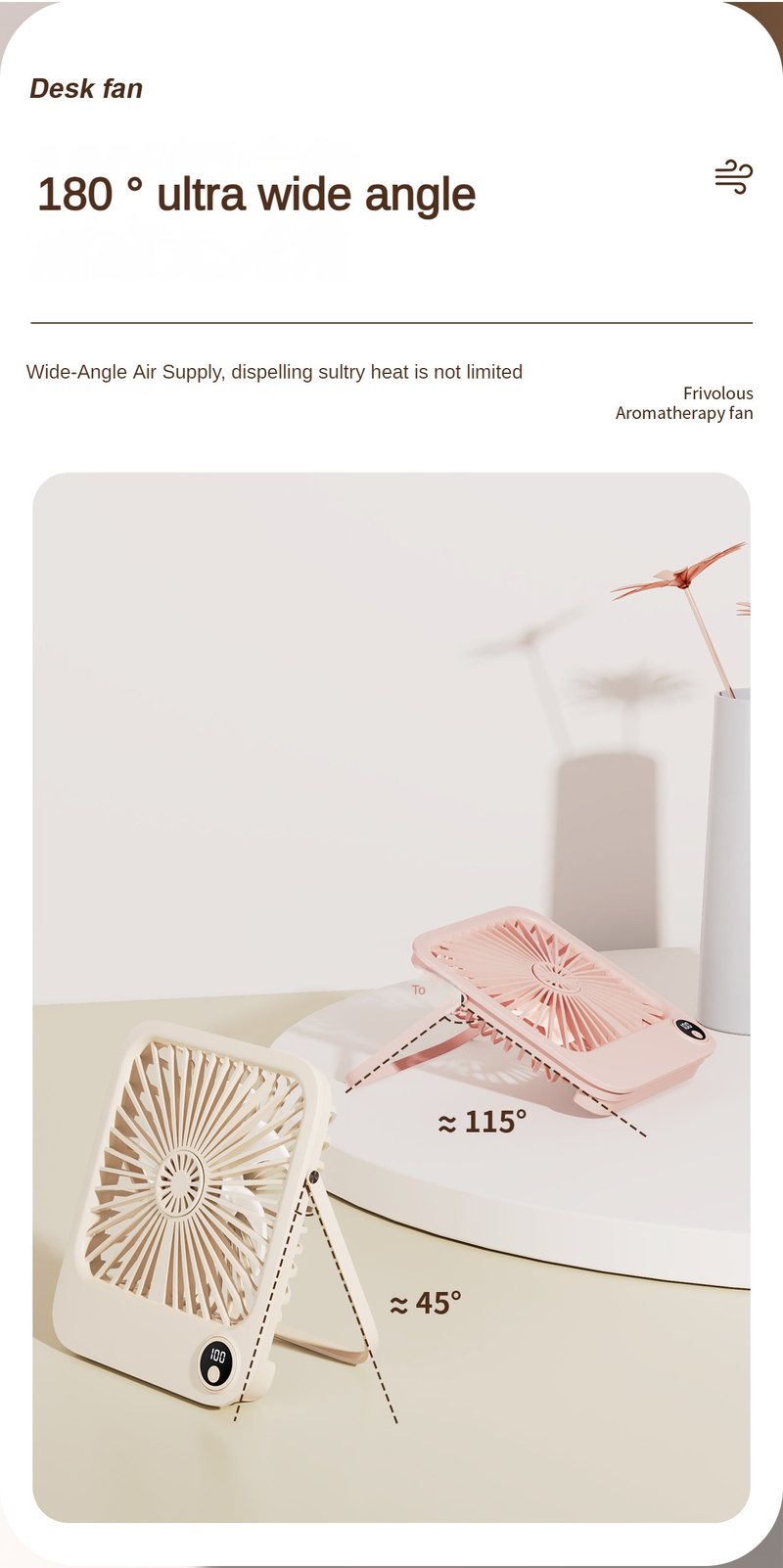 Desktop Small Portable Outdoor Office USB Folding Digital Display Ultra Slim Fan_voghion.com