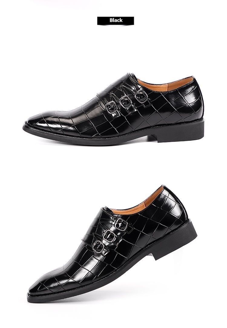 Couvre-chaussures en cuir à bout pointu pour hommes d'affaires britanniques, sangles de pied, boucles, tenue formelle, couvre-chaussures de marié grande taille, sangles, boucles, tenue,_voghion.com