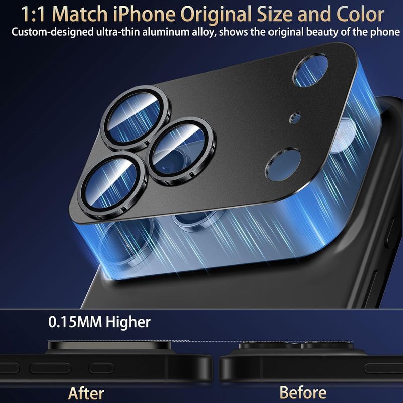 Für Telefon 17 Pro Max 17Air Kameraobjektivschutz Starke Adsorption Metall 9H+ Gehärtetes Glas Kamerabildschirm Vollständige Schutzhülle_voghion.com