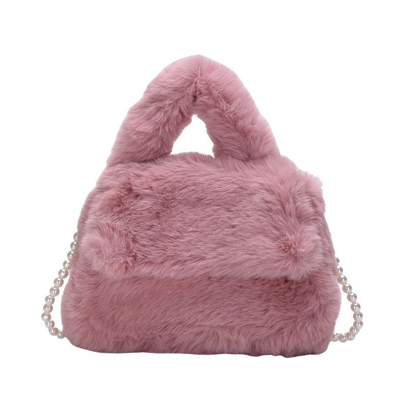 Einfarbige Umhängetasche mit Perlenklappe, leicht, vielseitig, große Kapazität, einfache Schultertasche für Damen_voghion.com