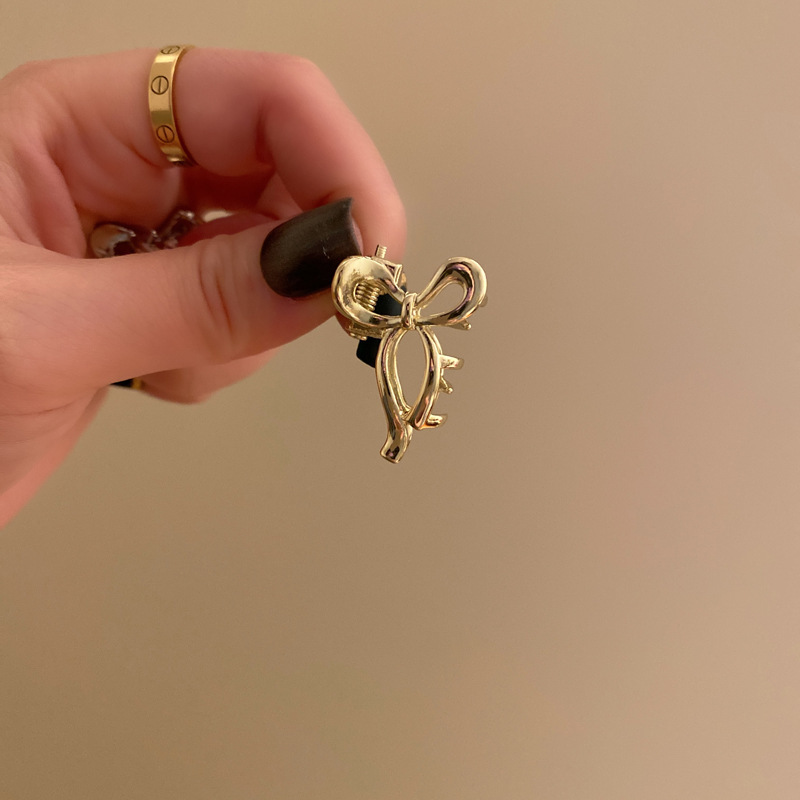 Fiocco in metallo clip piccola clip di squalo femminile design senso nicchia volume dei capelli meno fermaglio per capelli con frangia legata a metà femminile_voghion.com