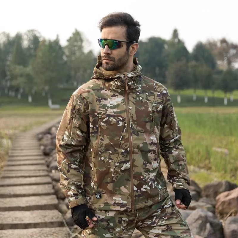 Männerjacketten Dropshipping Lurker Skin Softshell V5 Militär Taktesch Jackett Männer Waasserdicht Mantel Camouflage Kapuzen Arméi_voghion.com