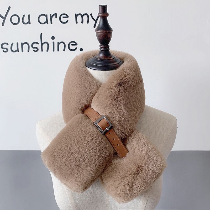 Dammenschaler Wanterpelz Kanéngchenpelzschal Liederschnall Fraen décke waarme Plüsch Halsschal All Match Schal_voghion.com