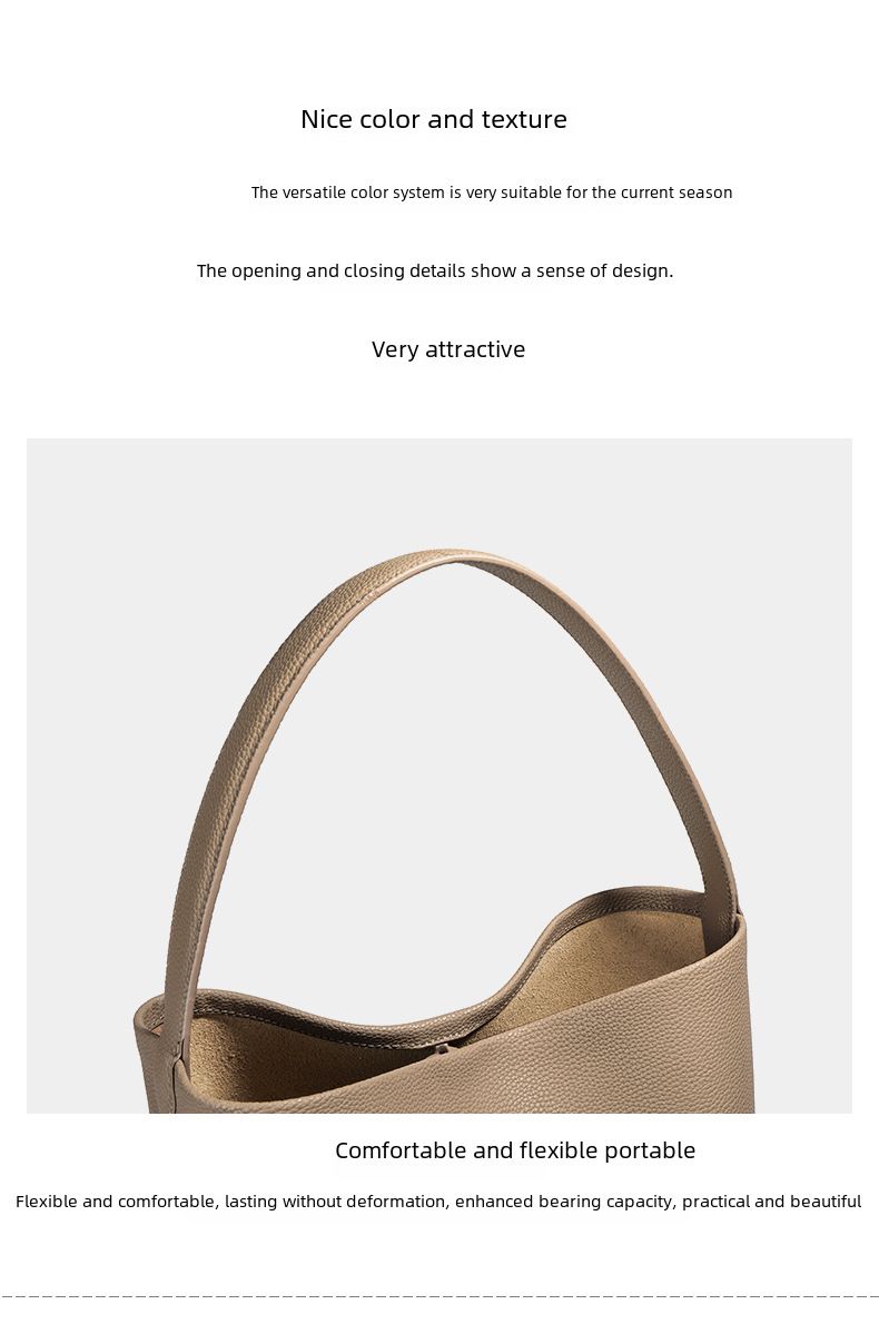 Borsa a secchiello in pelle di mucca da donna, grande capacità, stile pigro, a tracolla, sotto le ascelle, grande borsa 2024, nuova borsa casual tote_voghion.com