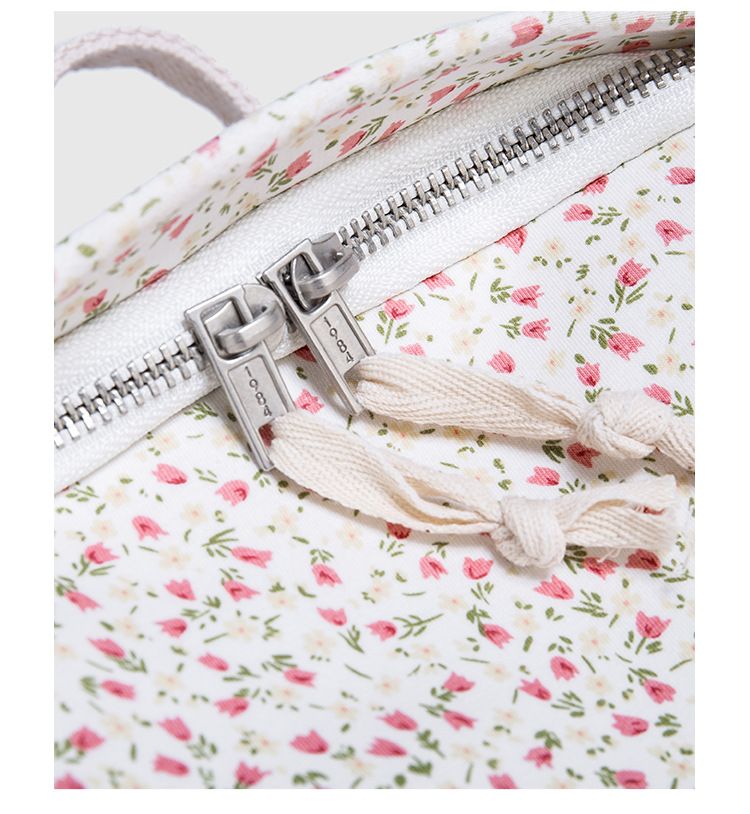 BM liten blomstrete ryggsekk lerretsryggsekk uformell mote dameveske_voghion.com