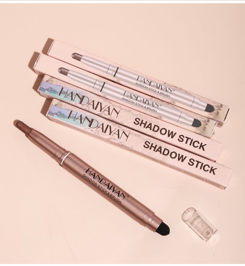 Handaiyan sombra em bastão para olhos, iluminador preguiçoso, perolado, fosco, caneta de bicho-da-seda fina, caneta de sombra para olhos iluminadora Flash_voghion.com
