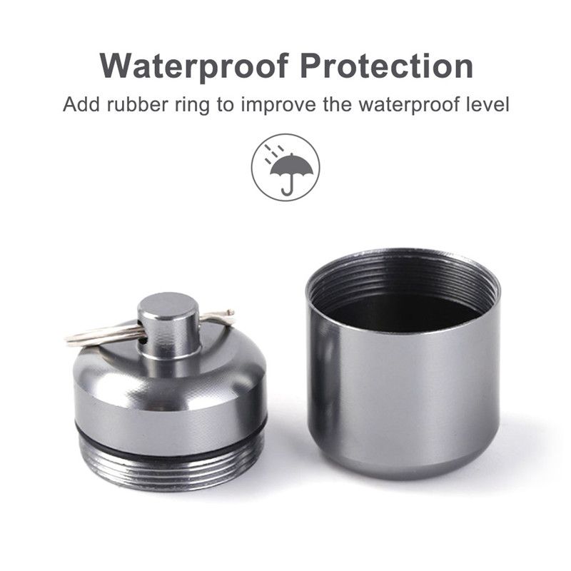 Mini portabil aluminiu pastilă cutie breloc exterior buzunar pastilă cutie recipient transporta sticla caz protecție auz dopuri de urechi cutie_voghion.com
