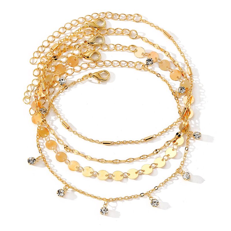 Fashion Five-pointed Star Infinite Eight-character Butterfly Pendant Zircon Cuban Chain Anklet Beach Vacation Travel Jewelry_voghion.com