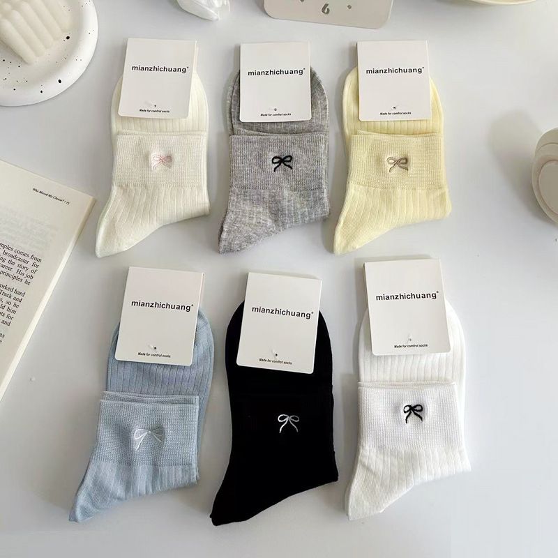 Internet Celebrity Bow Children's Summer Ballet Socks White Cotton Socks College Style_voghion.com