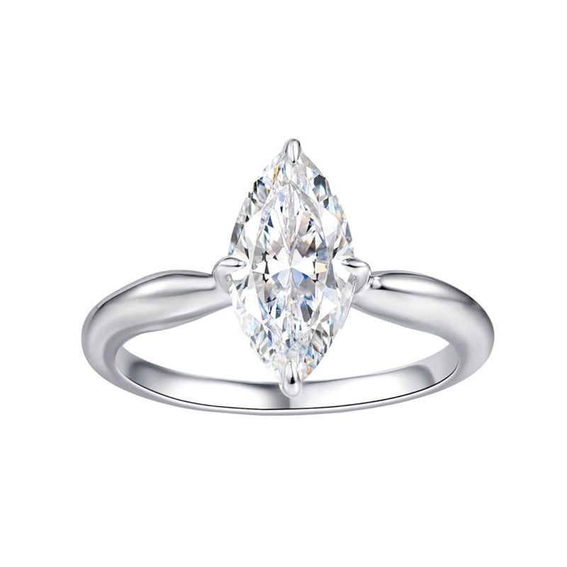 Pferdeaugenblase im Ins-Stil für Frauen, reines Silber, hochwertiges Nischendesign, simulierter Diamantring, Heiratsantrags-Ehering_voghion.com