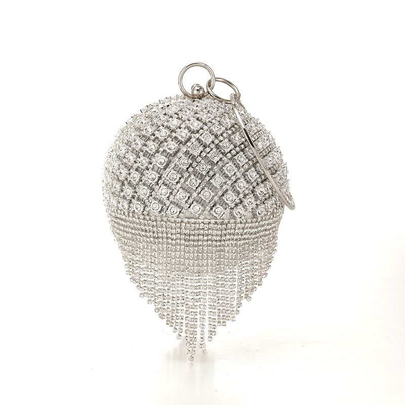 2025 Borsa a mano con pochette da sera a forma di palla con strass, borsa a tracolla, abito formale_voghion.com