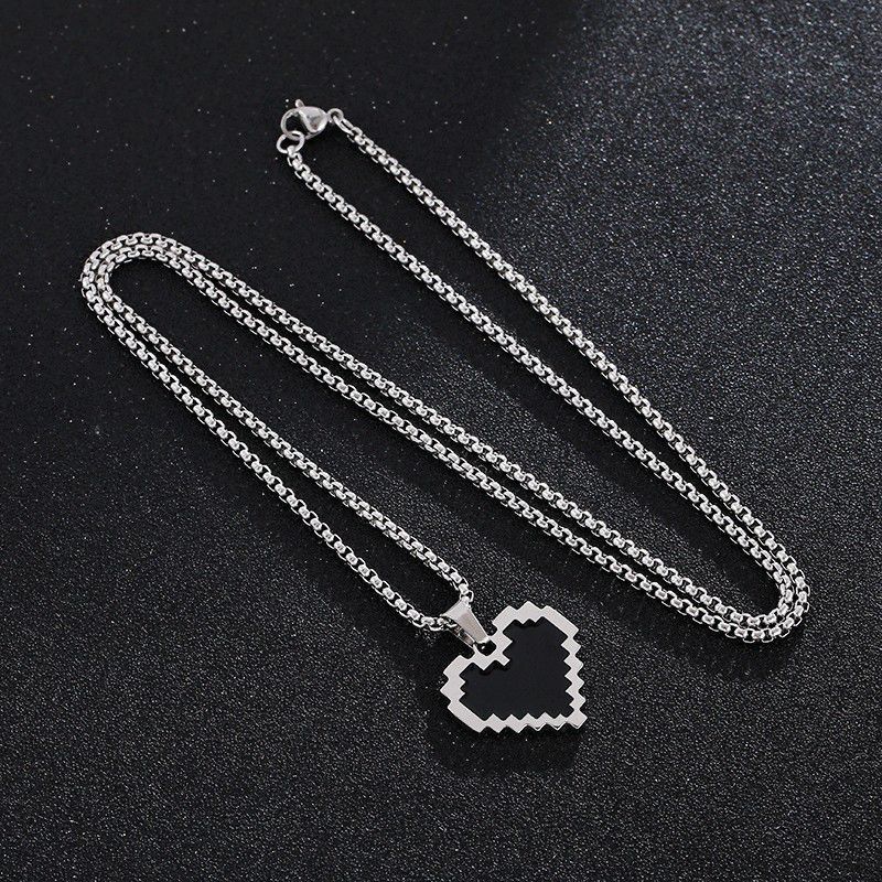Nuova personalità alla moda, ciondolo a forma di cuore creativo, semplice accessorio per danza hip hop di strada, collana resistente allo sbiadimento_voghion.com