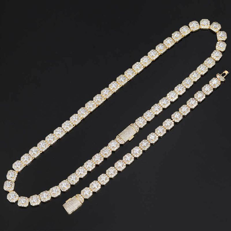 Sieradenset voor heren, modieuze ketting met zirkonia, ketting met steentjes en een trendy merkpersoonlijkheid, herenarmband met diamanten, sieraden en accessoires_voghion.com