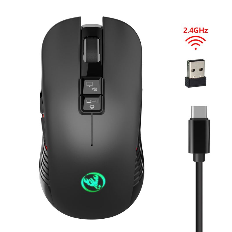 Neu T30 Wiederaufladbare Drahtlose 3600dpi Einstellbare Bunte Glow Spiel 7D Maus mit Licht_voghion.com