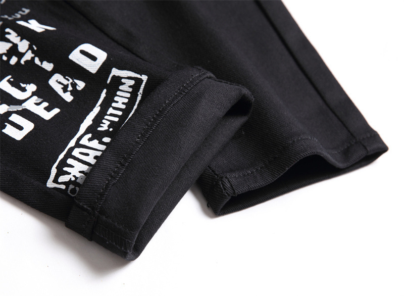 Men's Hip-Hop Straight Leg Jeans With Patchwork & Studs - Korean Boy Band Style Stretch Denim Pants_voghion.com