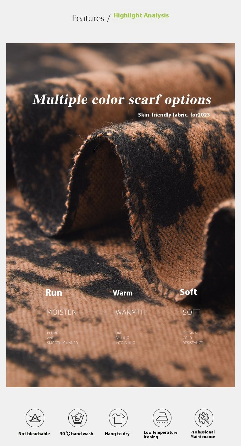 Scarf Female Winter Hot Item 2024 New Cashmere Student Warm Scarf Fashionable Versatile Shawl Outer Outfit_voghion.com