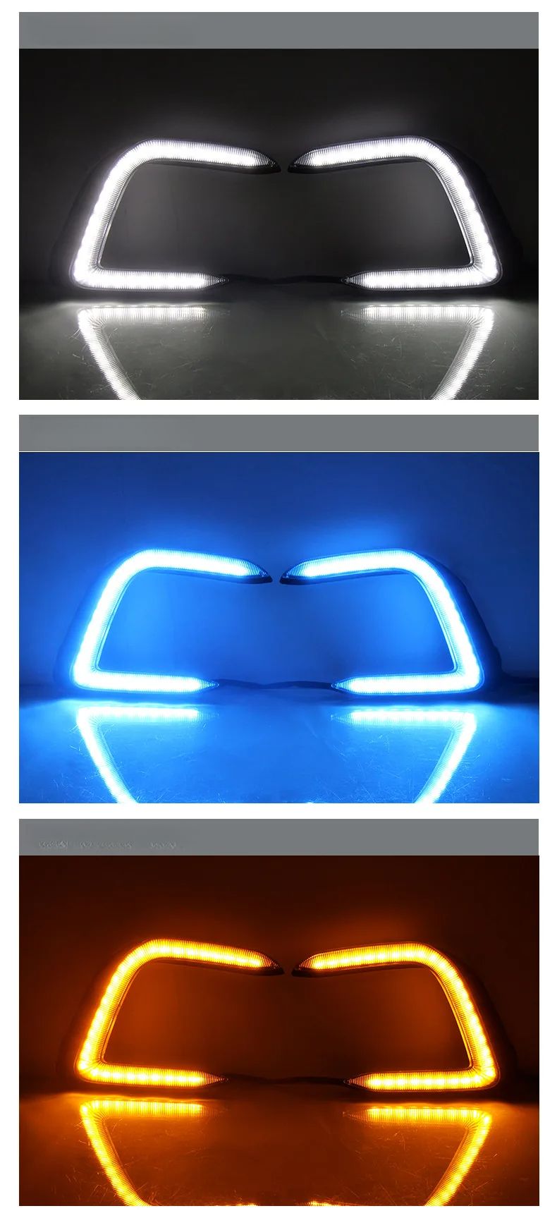 For Volkswagen VW Bora 2023 2024 2Pcs LED Daytime Running Light Daylights With Dynamic Turn Signal DRL Front Bumper Fog Lamp_voghion.com