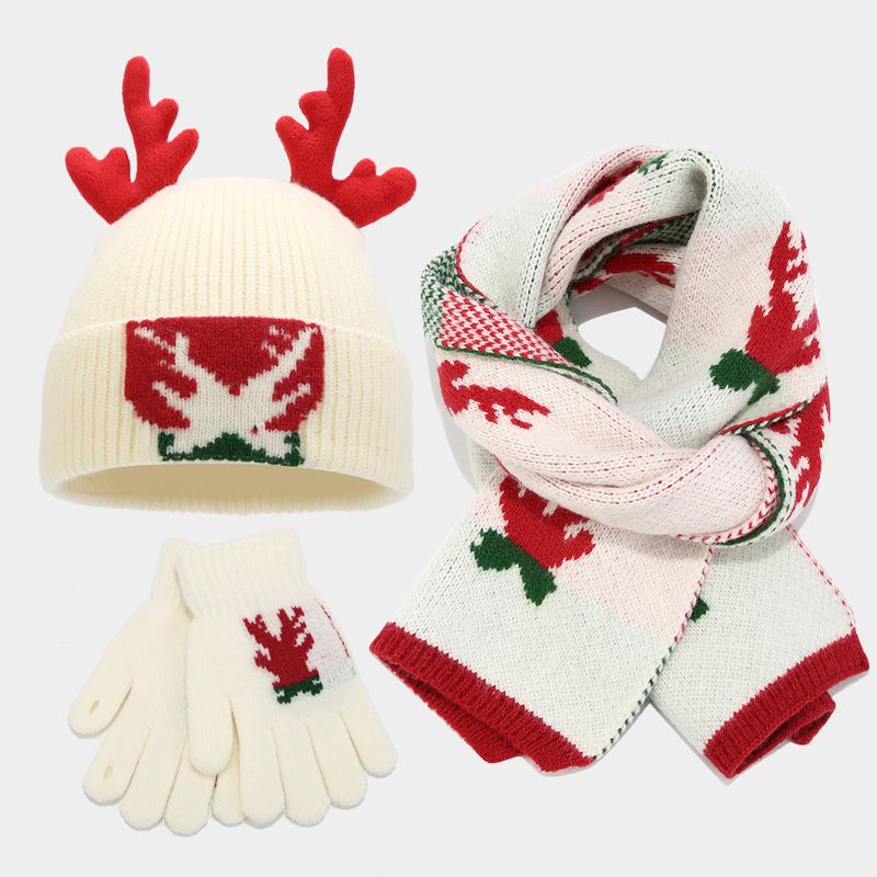 Set di tre pezzi con sciarpa, cappello e guanti a forma di corna di renna a tema natalizio, set di cappelli invernali alla moda e caldi, disponibile in magazzino._voghion.com