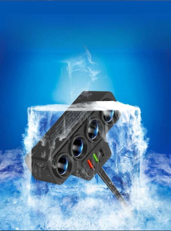 Allume-cigare universel 1 à 4, avec interface de charge rapide QC3.0 + USB + PD, 12 V/24 V, 2025_voghion.com