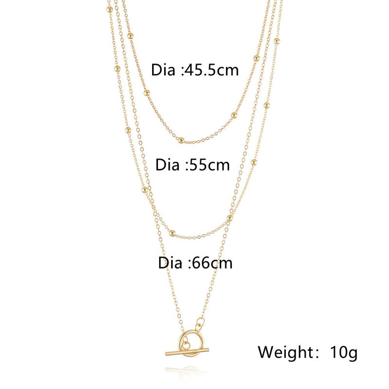 Three layer stacked sweater chain long high end gold plated necklace female versatile autumn and winter clavicle chain_voghion.com