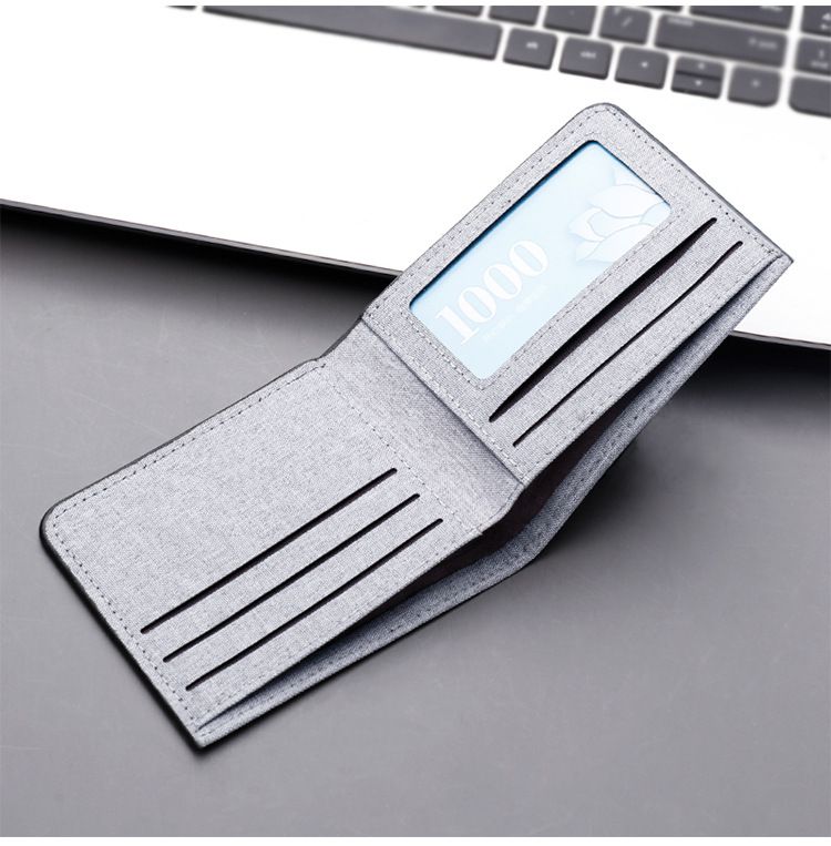 Zero Wallet Geschenk Kurze Herren-Geldbörse aus Segeltuch Mehrere Kartenpositionen Bietet Platz für den Führerschein Ultradünne Geldbörse Bequem zu tragende Kartentasche Minimalistisch_voghion.com