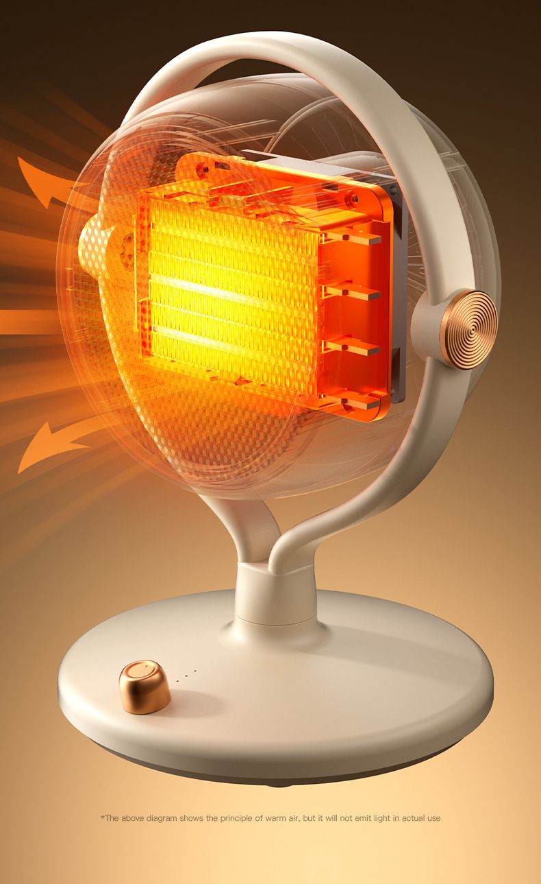 Riscaldatore da tavolo in ceramica PTC, ventilatore ad aria calda personale a riscaldamento rapido per camera da letto e ufficio, a risparmio energetico con protezione dal surriscaldamento_voghion.com