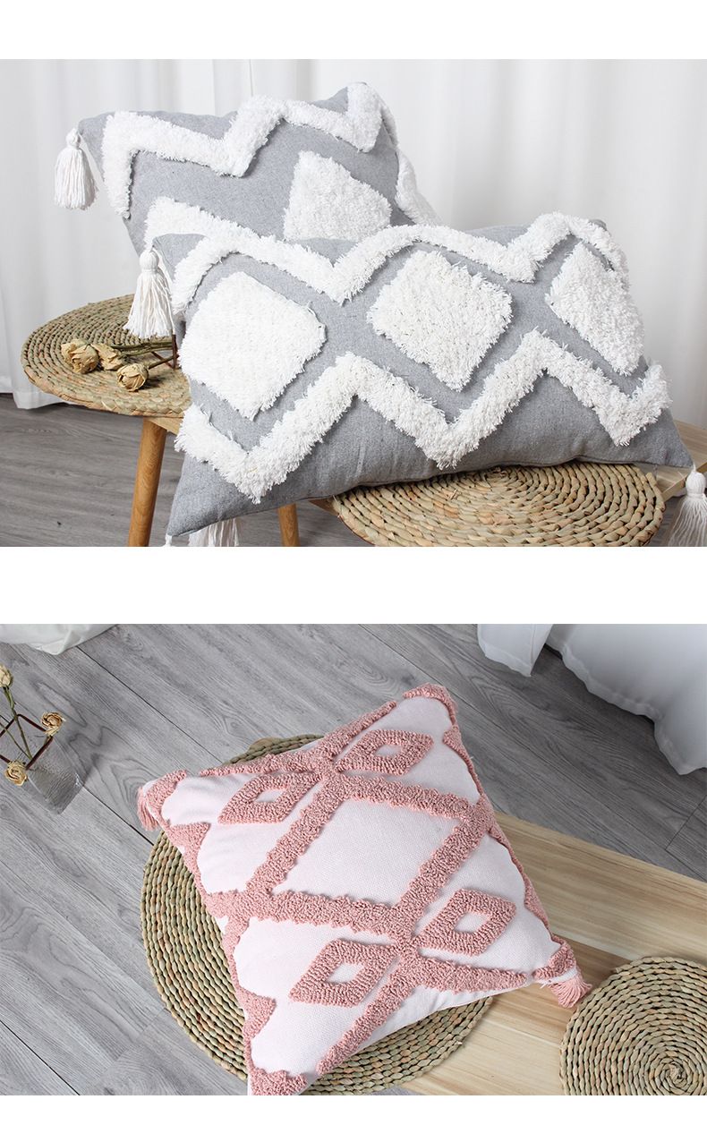 Hemore Bohemian getuftete Kissenbezüge mit Einsatz – luxuriöse bestickte Kissenbezüge für Sofa und Bett (45 x 45 cm / 50 x 50 cm)_voghion.com