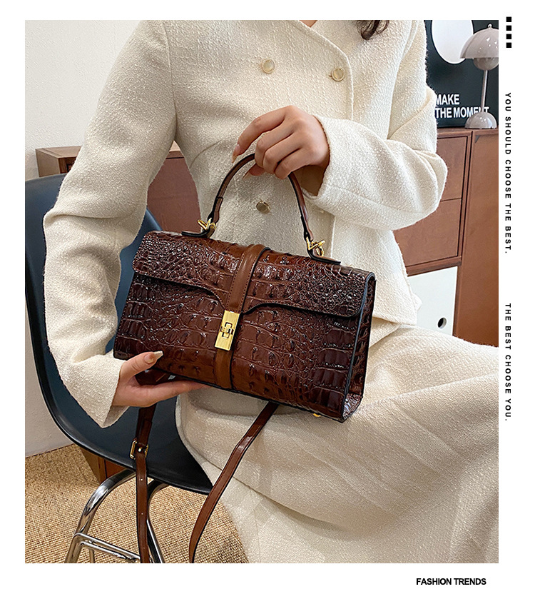 Borse Borse da donna Nuovo modello coccodrillo Borsa di grande capacità Borsa a tracolla versatile alla moda Borsa a tracolla per mamma da donna_voghion.com