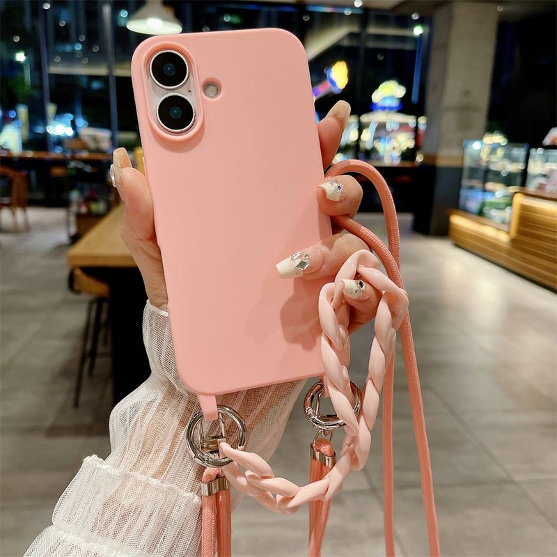 Luxury Lanyard Rope Strap Crossbody Case For IPhone 16 14 12 11 13 15 Pro Mini X XS XR Max Plus Acrylic Chain Silicone Cover_voghion.com