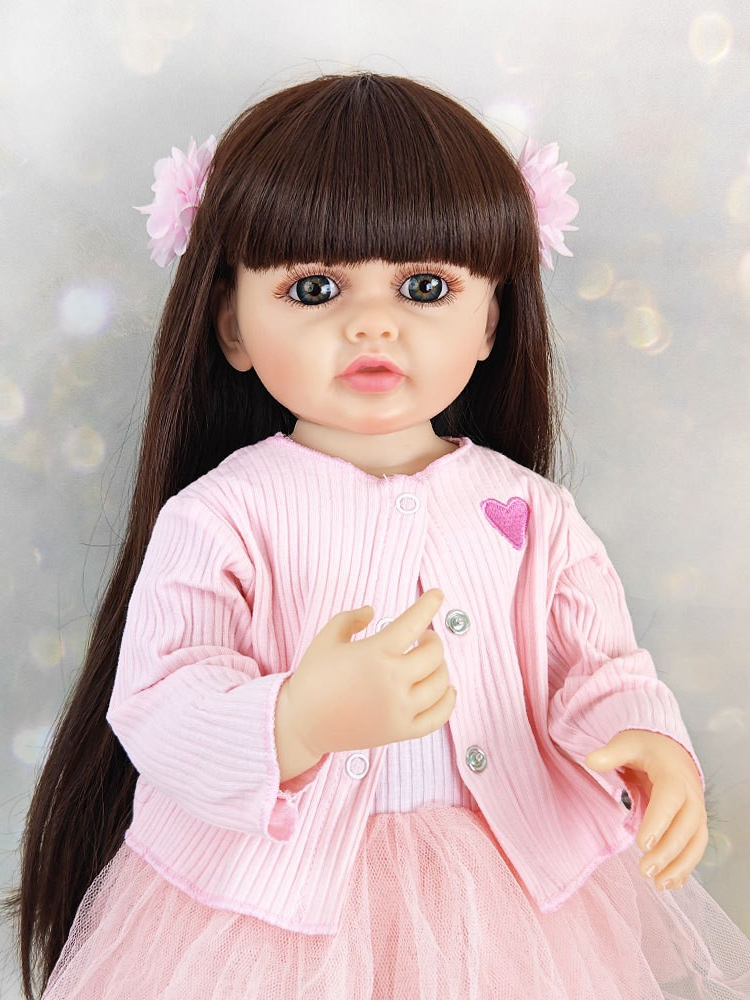 Täispehmest silikoonist keha Reborn Baby Girl nukk, 55 cm 22 tolli realistlik printsess väikelapse Bebe vannimänguasi sünnipäevakingitus_voghion.com