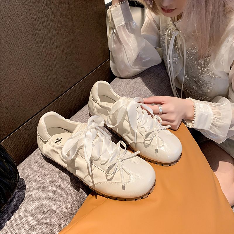 Bowknot Soft Bottom Flats Pink Ballet 2025 Spring Summer New Casual Multifunctional German Training White Women's Shoes Wear Comfortable Lightweight_voghion.com