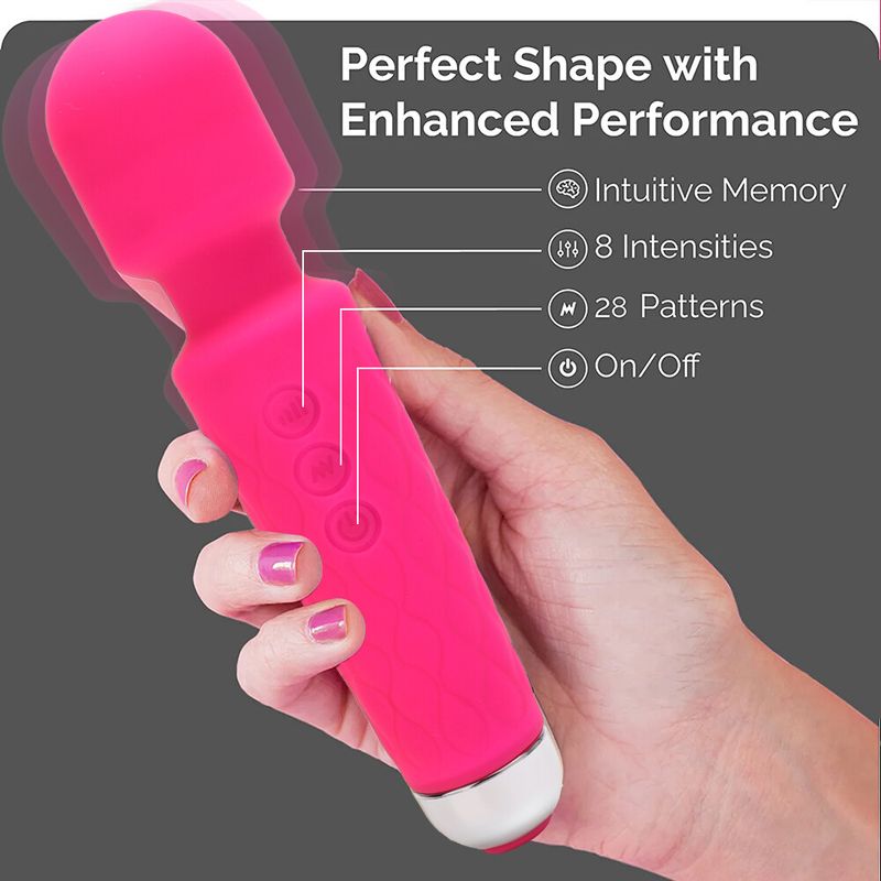 Wireless Magic Wand Massager Full Body Electric 20 Vibration Mode Waterproof NEW_voghion.com