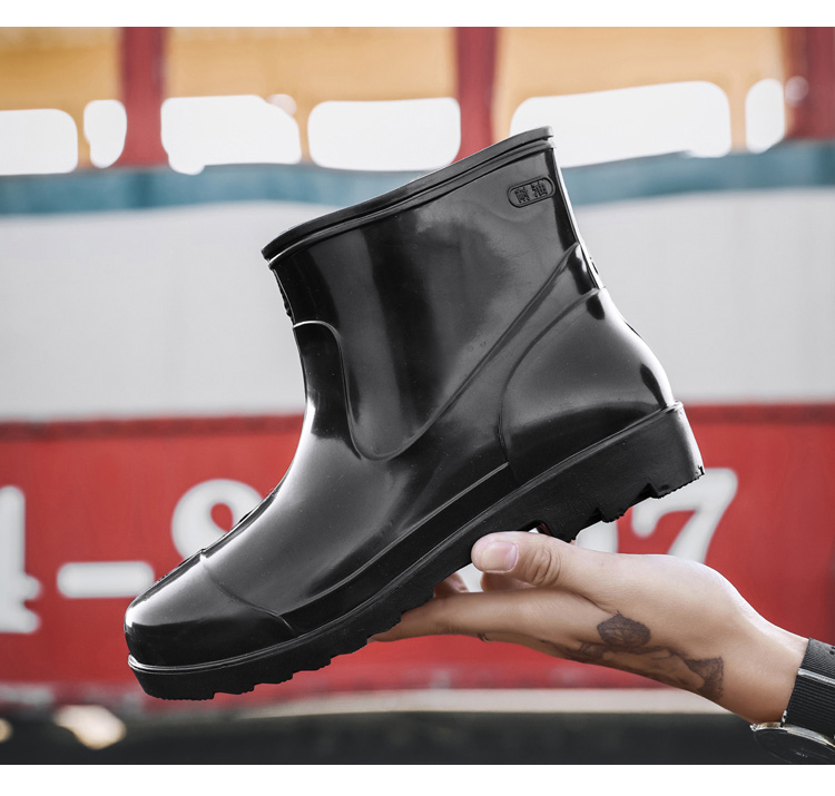 Men Non Slip Rubber Work Boots Rain Boots Waterproof_voghion.com