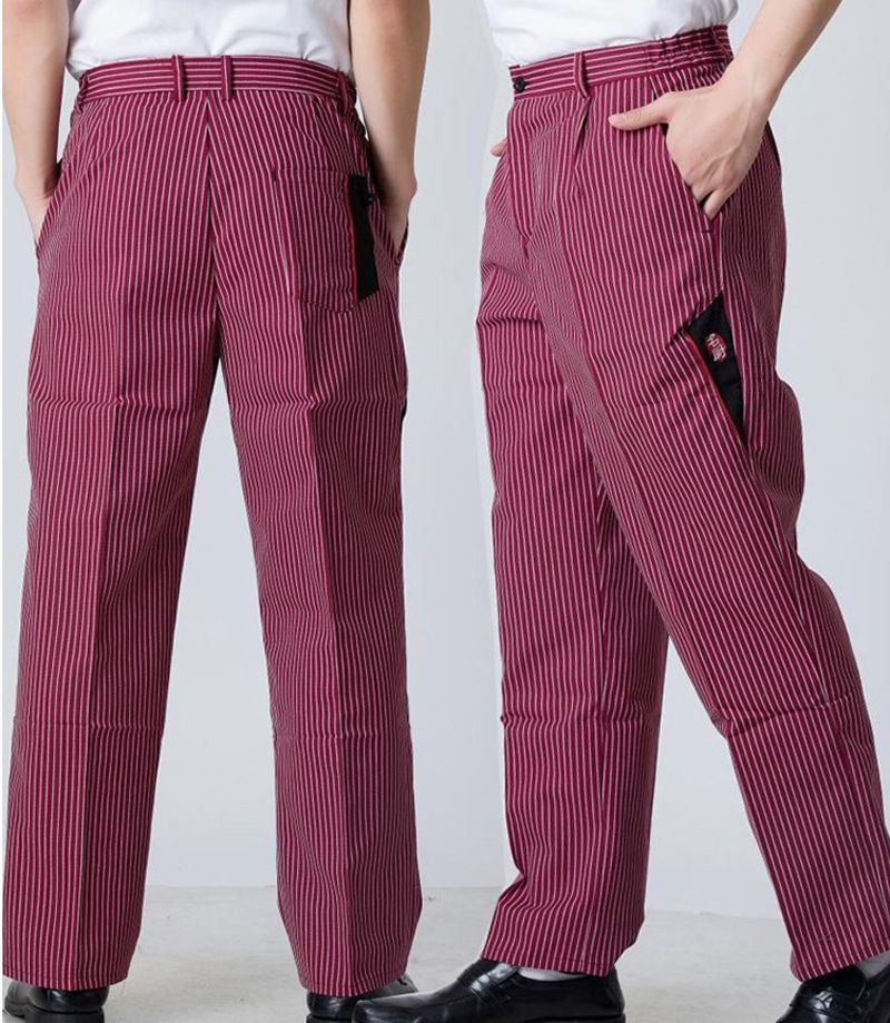 Roupas masculinas Four Seasons Kitchen Chef Work Pants Hotel Restaurant Work Pants Calças elásticas completas_voghion.com