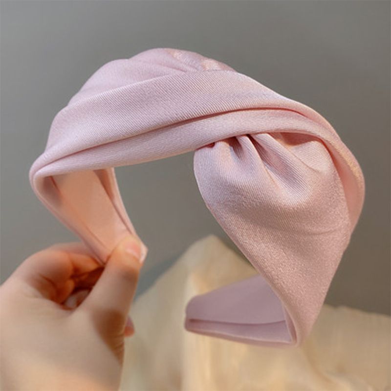 2022 nuova fascia per capelli incrociata tinta unita semplice versatile moda semplice per uscire stiratura dei capelli fascia per capelli a tesa larga copricapo_voghion.com