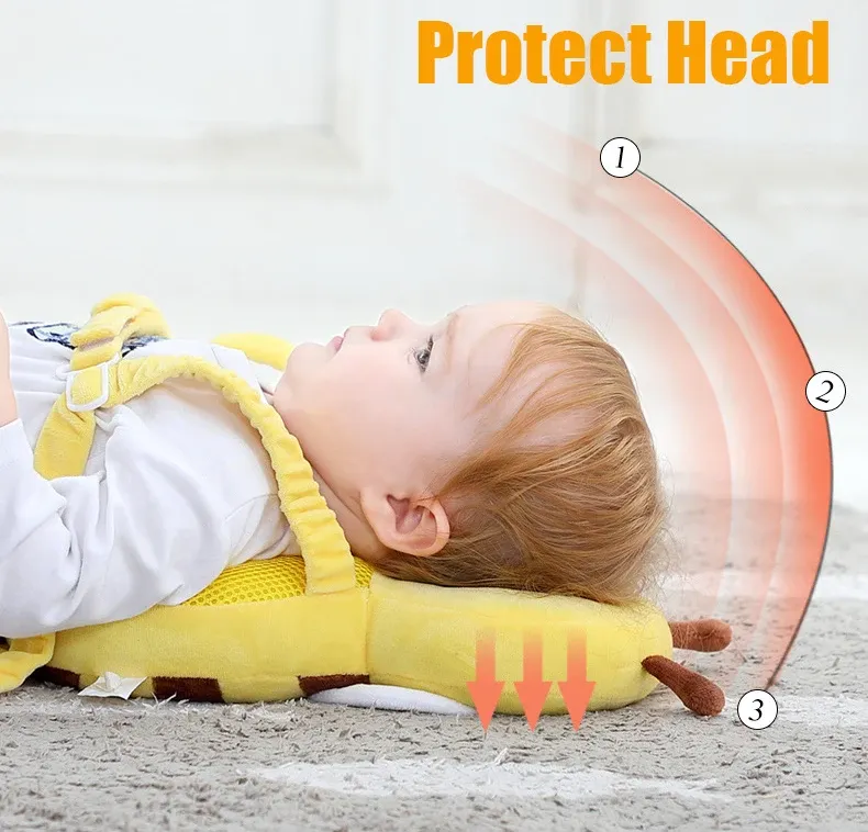 Chránič hlavy Chránič Baby Protect Polštář Naučte se Chůze Pokrývky hlavy Zabraňte zranění Bezpečnostní podložka prevence Fall Cartoon Bee Dětské polštáře_voghion.com