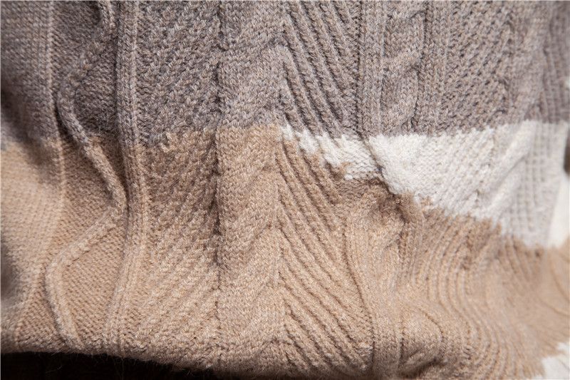 Herrenbekleidung Neuer Außenhandel Grenzüberschreitender Herren-Rundhalspullover mit farblich passendem Retro-Twisted-Flower-Herbst- und Winter-warmer Strickpullover_voghion.com