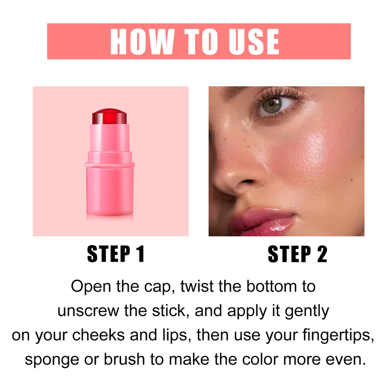 EELHOE fruit jelly red blush lip gloss stick light color natural nude makeup lip matte makeup stick_voghion.com