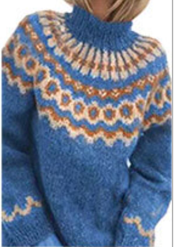 Pull en mohair épais tricoté jacquard pour femme, vêtement décontracté pour l'automne et l'hiver_voghion.com