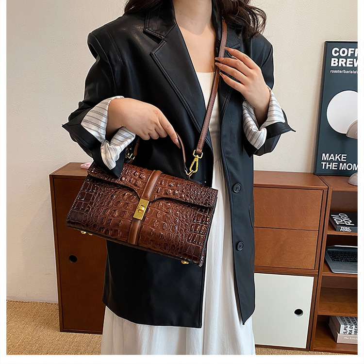 Borse Borse da donna Nuovo modello coccodrillo Borsa di grande capacità Borsa a tracolla versatile alla moda Borsa a tracolla per mamma da donna_voghion.com