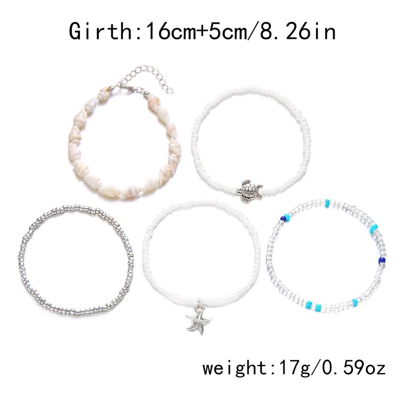 Set di braccialetti con perline di semi, conchiglie, stelle marine, tartarughe, stile bohémien, per donna, creativi_voghion.com