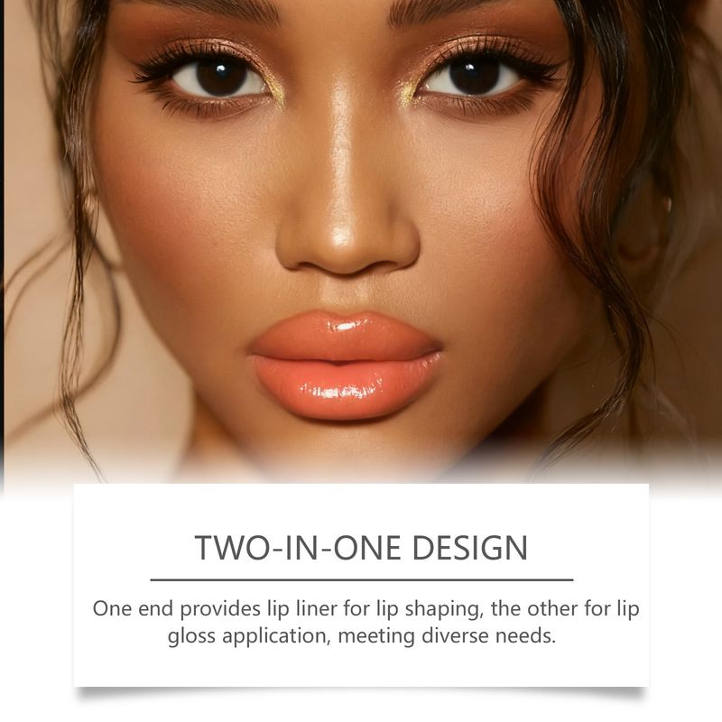 zephoco Orange Red Two-in-One Hydrating Delicate Silky Easy To Apply Makeup Daily Plumping Moisturizing Lip Gloss_voghion.com