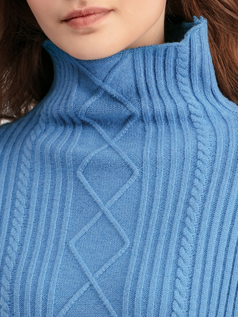 Ensemble de pantalons tricotés doux et polyvalents pour femmes, col mi-haut, pull ample décontracté, vent doux_voghion.com