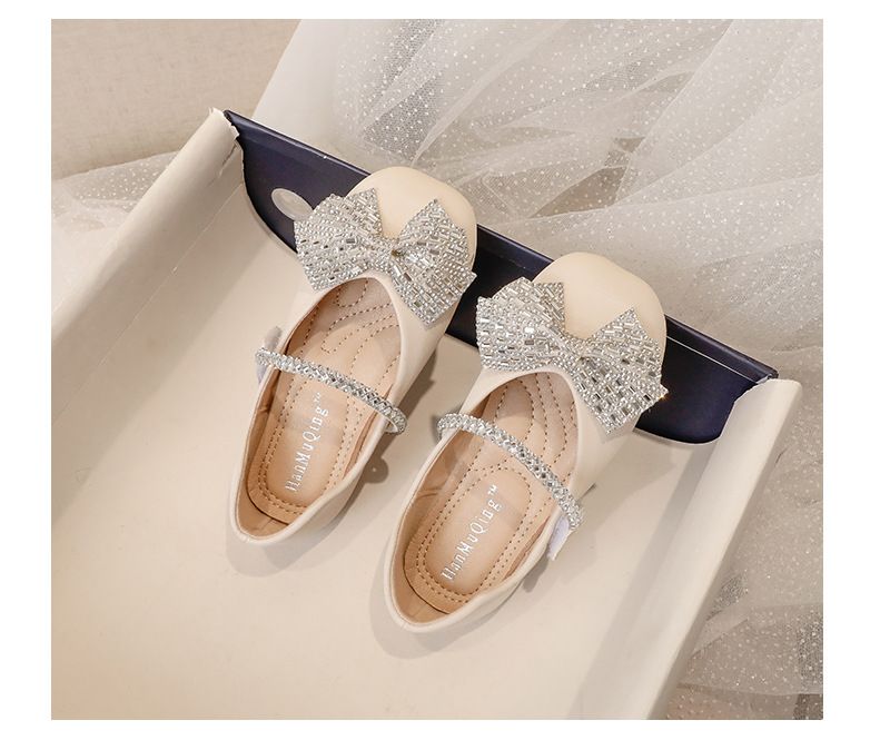 Scarpe da principessa per bambine e bambini, alla moda, in velcro, in microfibra, in pelle, con strass, colore solido, casual, per bambini_voghion.com