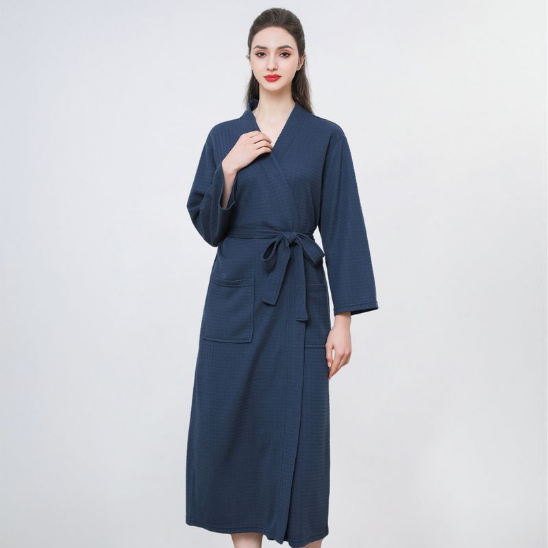 Waffle Bathrobes Women's Wind Absorbent Quick-Drying Yukata_voghion.com
